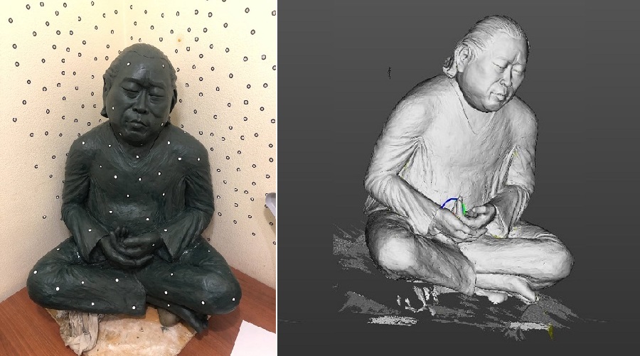 Фото 3D сканирование пластилиновой фигуры тибетского монаха 3