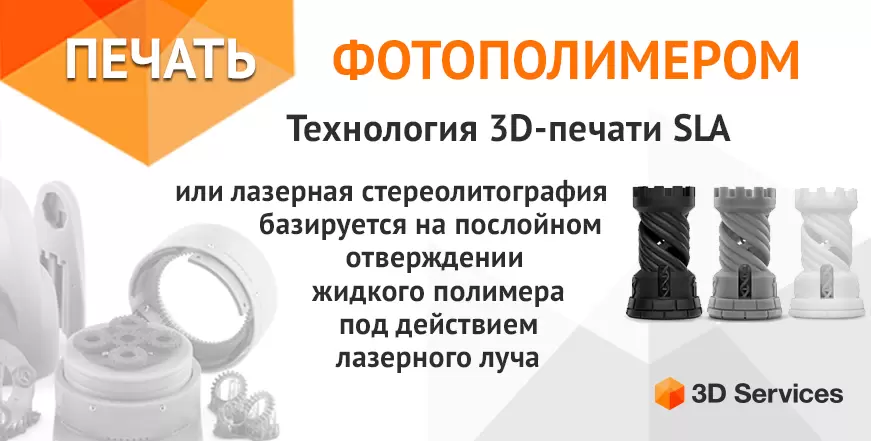 Баннер Печать фотополимером по технологии SLA