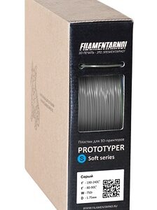 Фото нити для 3D принтера PROTOTYPER S-SOFT (СПЛОШНОЙ) 1.75 мм Серый