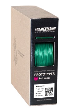 Фото нити для 3D принтера PROTOTYPER T-SOFT (ПРОЗРАЧНЫЙ) 1.75 мм Аквамари