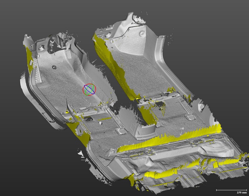Фото 3Д сканирование пола автомобиля под производство ковриков 3