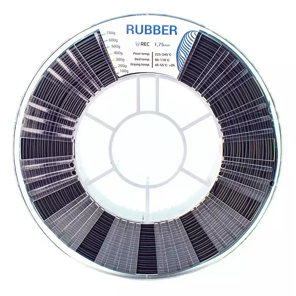 Фото RUBBER пластик для 3D принтера REC черный 1.75