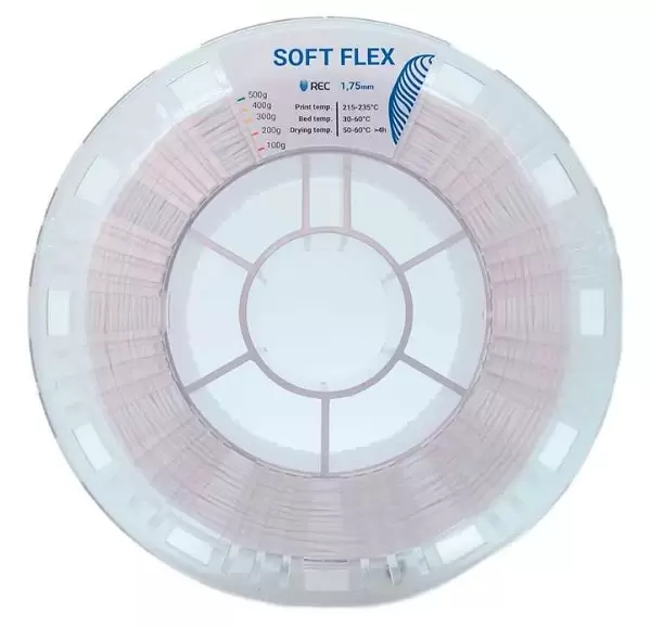 Фото Soft Flex пластик для 3D принтера REC белый 1.75